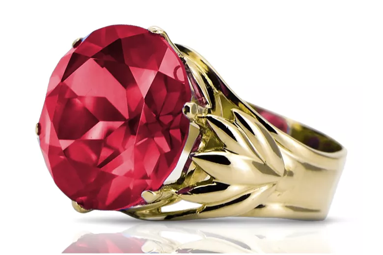 Ruby 14K Yellow gold Ring Vintage craft vrc029y